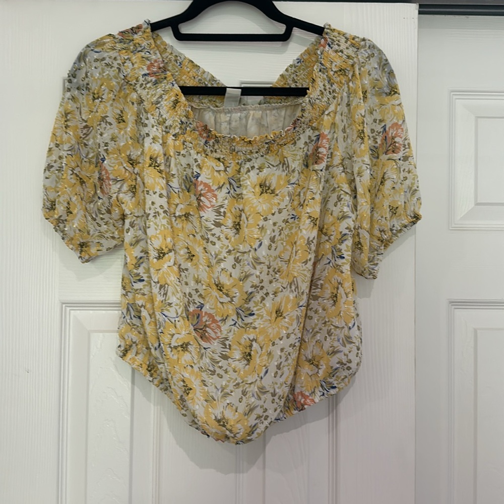 NWOT | Joie short sleeve off the shoulder floral top | size M